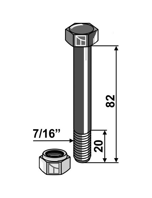 Boulon avec écrou à freinage interne - 7/16''UNF