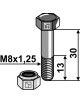 Boulon avec écrou à freinage interne - M8x1,25 - 10.9