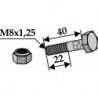 Boulon avec écrou à freinage interne - M8x1,25 - 8.8
