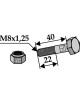 Boulon avec écrou à freinage interne - M8x1,25 - 8.8