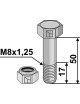 Boulon avec écrou à freinage interne - M8x1,25 - 10.9