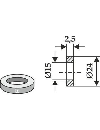 Rondelle Ø24x2,5xØ15
