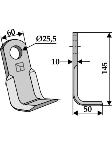 Couteau équerre