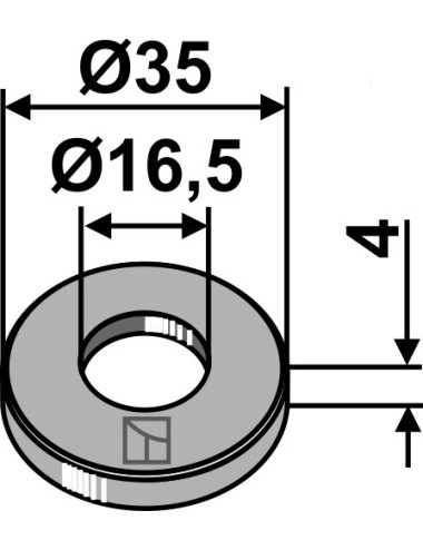 Rondelle Ø35x4xØ16,5