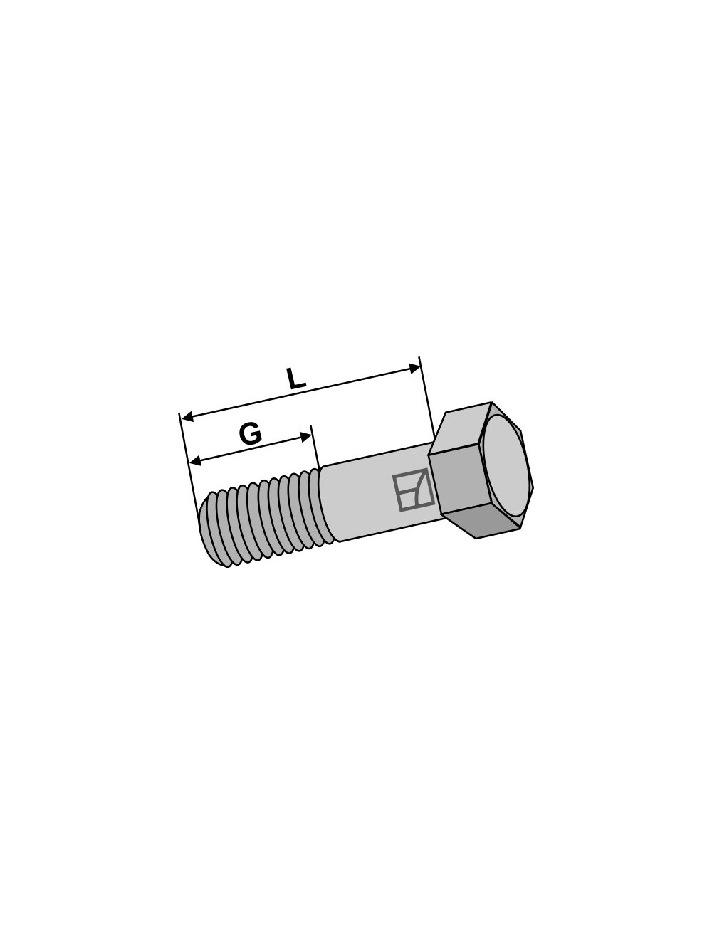 Boulon à tête hexagonale avec filet fin - M12x1,25X75 - 8.8