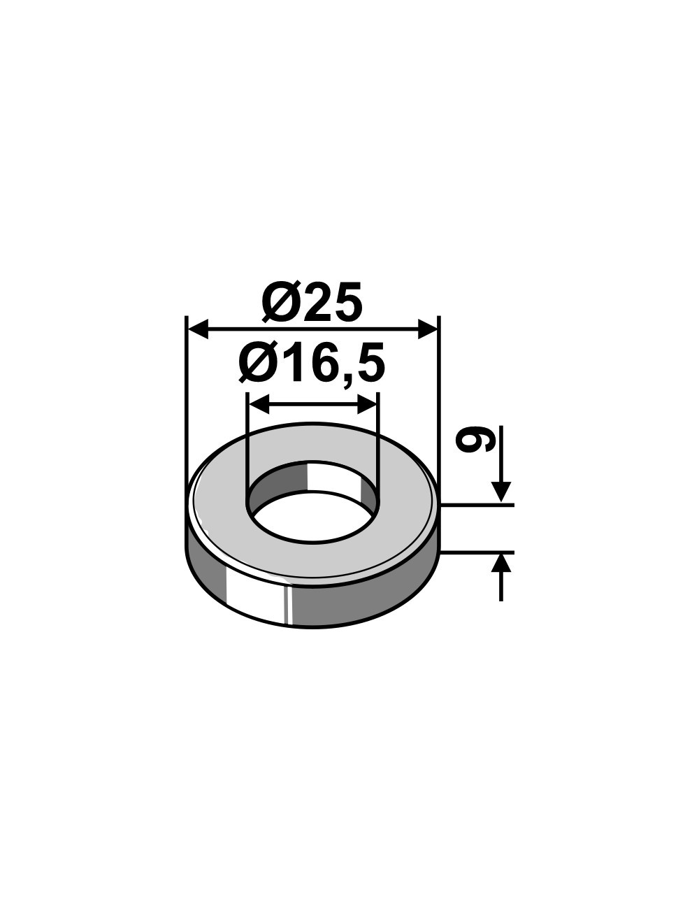 Entertoise Ø25x9xØ16,5