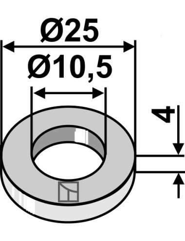 Rondelle Ø25x4xØ10,5
