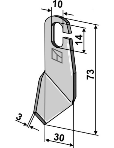 Couteau ailé - modèle droit