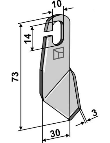 Couteau ailé - modèle gauche