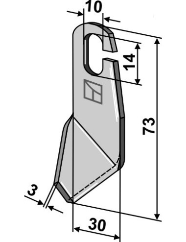 Couteau ailé - modèle droit