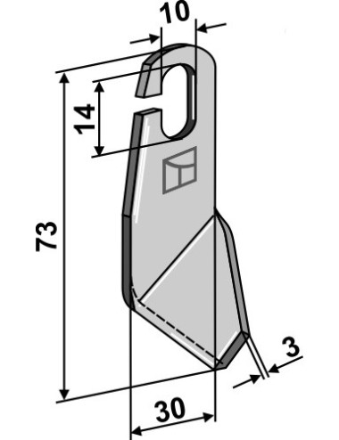 Couteau ailé - modèle gauche