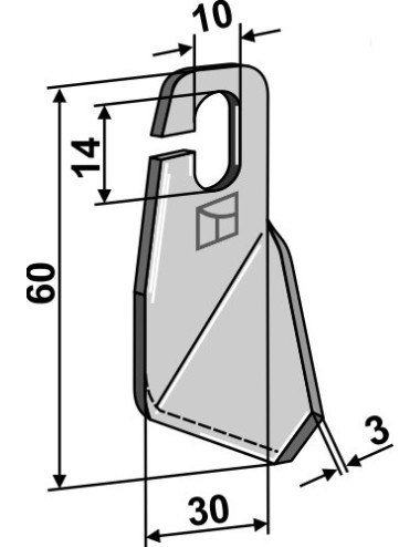 Couteau ailé - modèle gauche