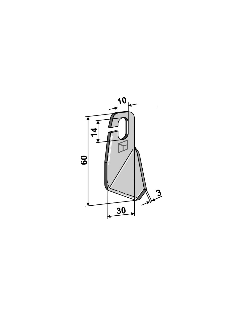 Couteau ailé - modèle gauche