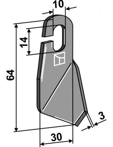 Couteau ailé - modèle gauche