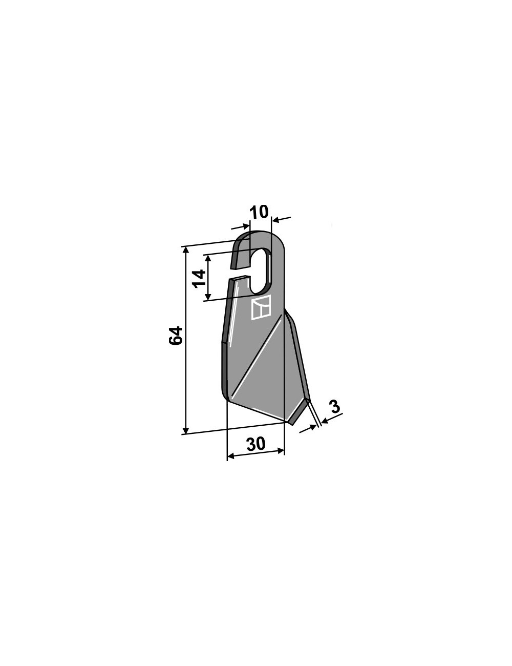 Couteau ailé - modèle gauche