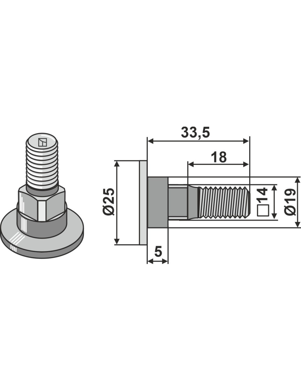 Boulon pour couteau