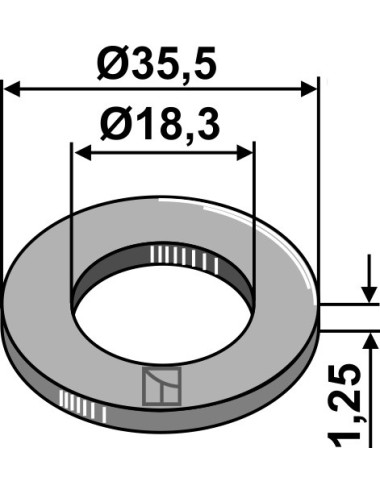 Rondelle-ressort - Ø35,5x1,25xØ18,3