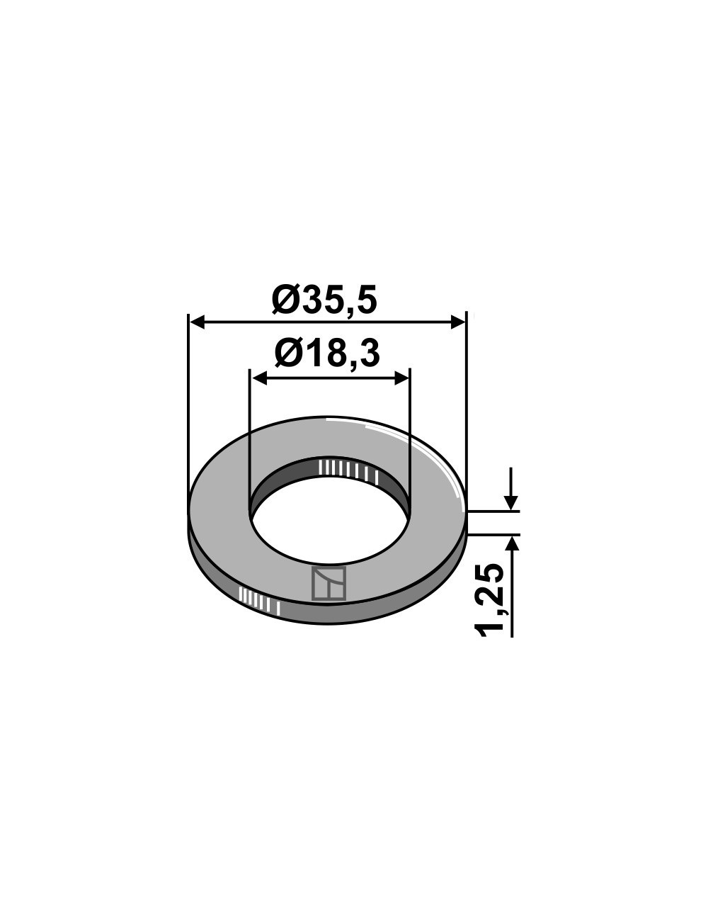 Rondelle-ressort - Ø35,5x1,25xØ18,3