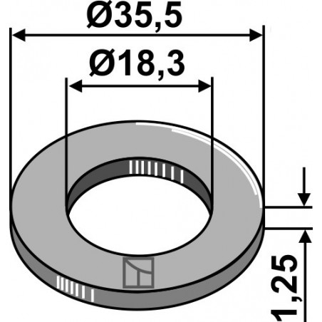 Rondelle-ressort - Ø35,5x1,25xØ18,3