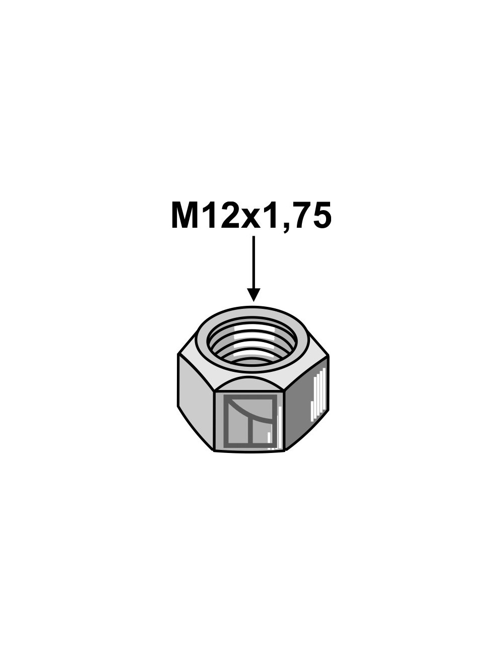 Écrou à freinage interne - M12x1,75