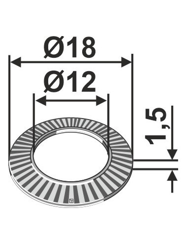 Rondelle - Ø18x1,5xØ12