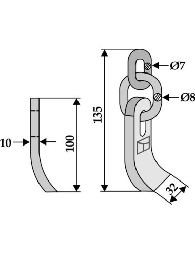 Couteau avec chaîne