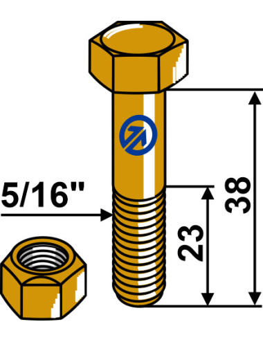Boulon avec écrou à freinage interne -  5/16''