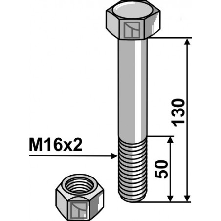 Boulon - M16 x2x 130- 10.9