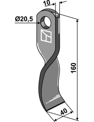 Couteau torsadé