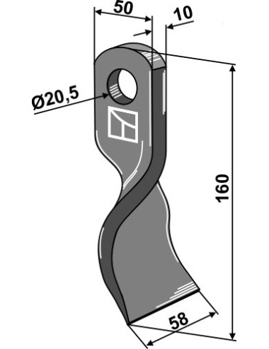 Couteau torsadé