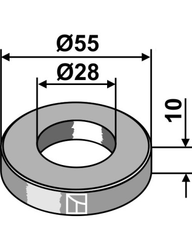 Rondelle Ø55x10xØ28