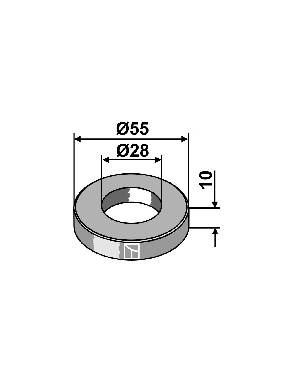 Rondelle Ø55x10xØ28