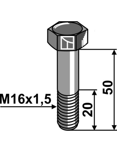 Boulon M16x1,5 x 50 - 10.9