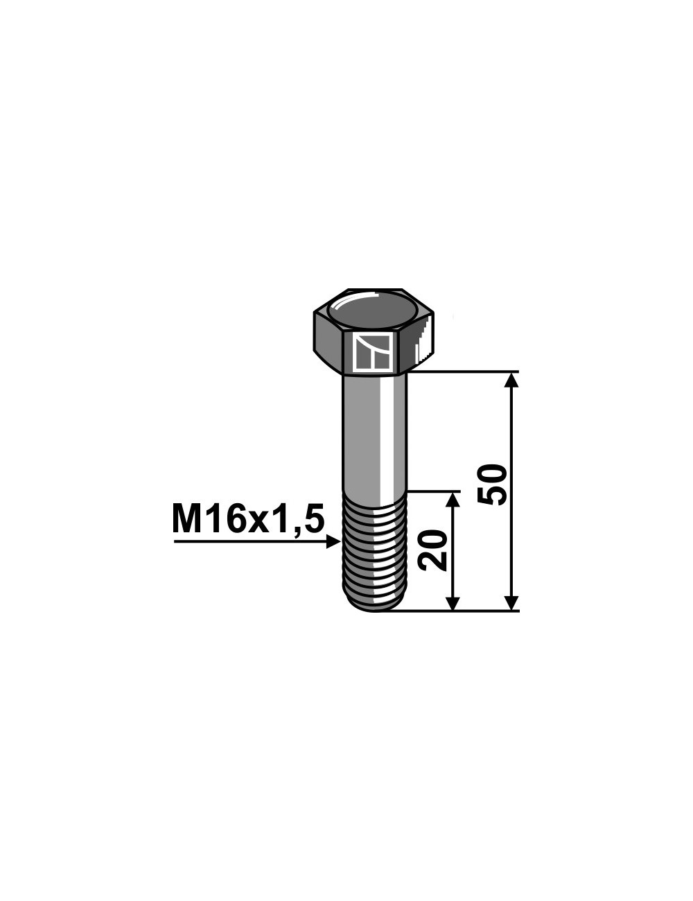 Boulon M16x1,5 x 50 - 10.9