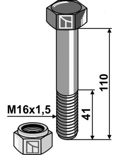 Boulon avec écrou à...