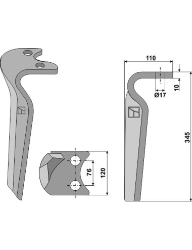 Dent pour herse rotative,...