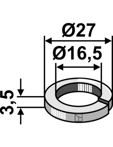 Rondelle Ø27x3,5xØ16,5