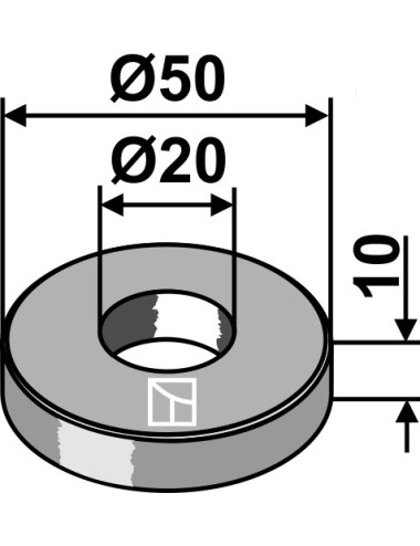 Rondelle Ø50x10xØ20