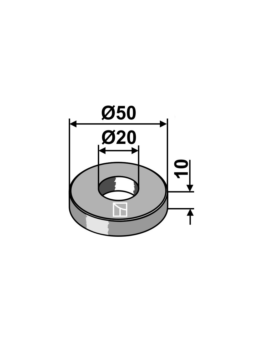 Rondelle Ø50x10xØ20