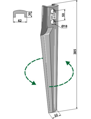 Dent pour herses rotatives,...