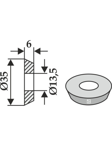 Rondelle Ø35x6xØ13,5