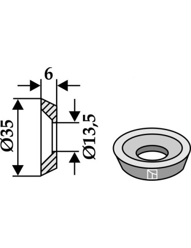 Rondelle Ø35x6xØ13,5 à...