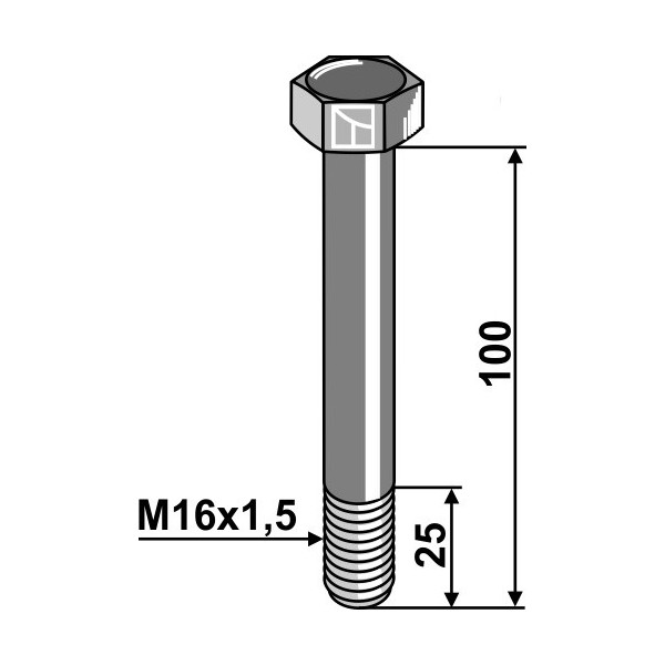 Boulon M16x1,5 x 100 - 10.9