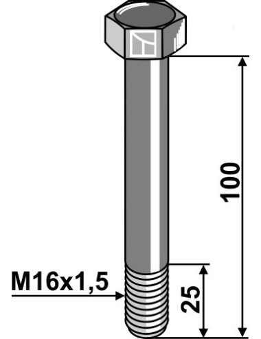 Boulon M16x1,5 x 100 - 10.9