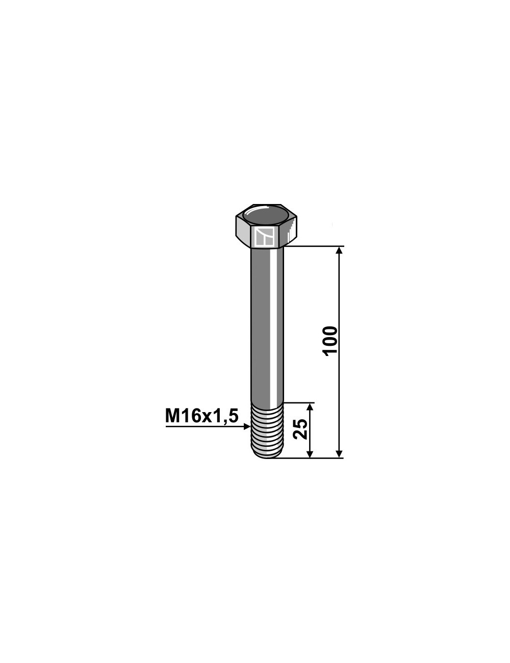 Boulon M16x1,5 x 100 - 10.9