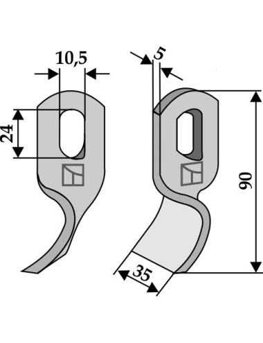 Couteau torsadé