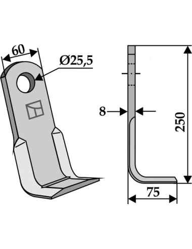 Couteau équerre