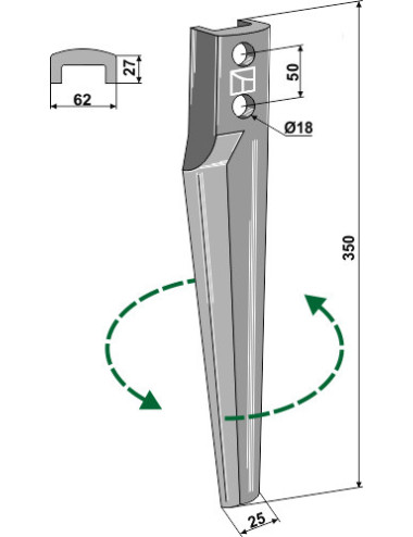 Dent pour herses rotatives,...