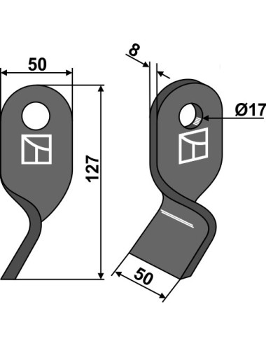 Couteau torsadé