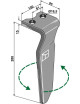 Dent pour herses rotatives, modèle gauche